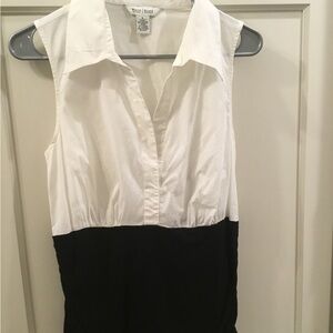 White House Black Market Monochrome Sleeveless Top Size Large